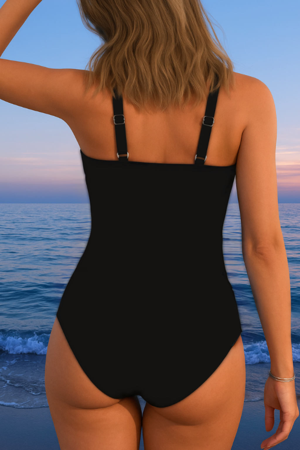 Women's Printed Surplice Swimsuit with Tummy Control