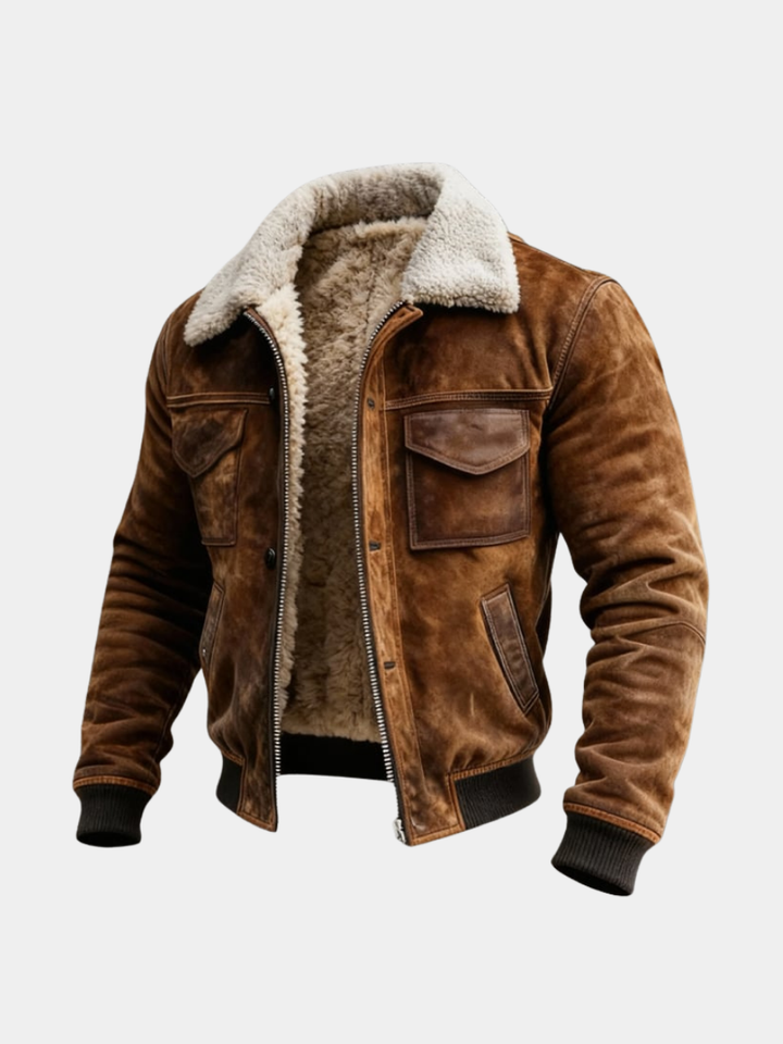 Men's Sherpa Lined Jacket with Zip Front