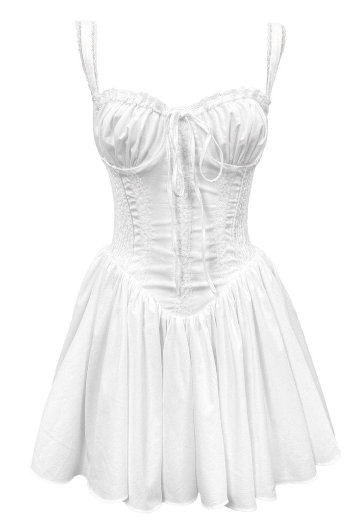 Clover - Elegance Corset Mini Dress Lace and Satin Cocktail Dress
