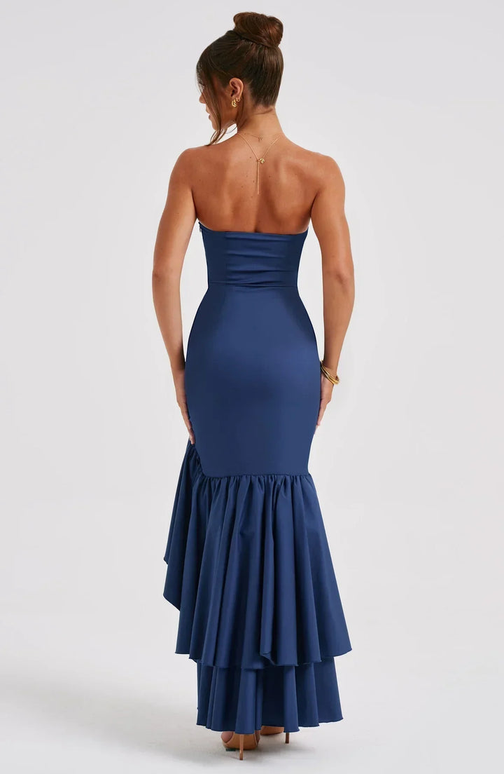 Kiara - Strapless Cascade Maxi Dress