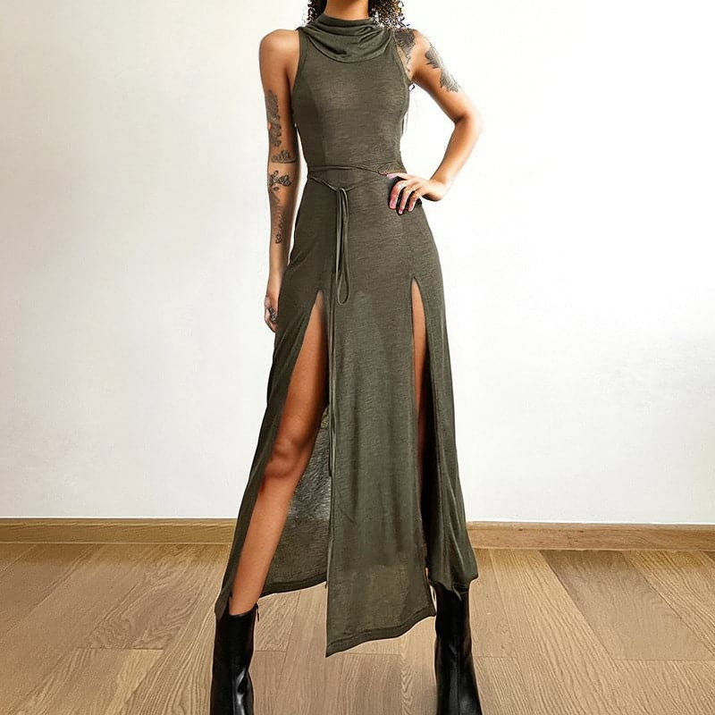 Annabelle - Women's Sleeveless Hooded Maxi Dress - photo 1