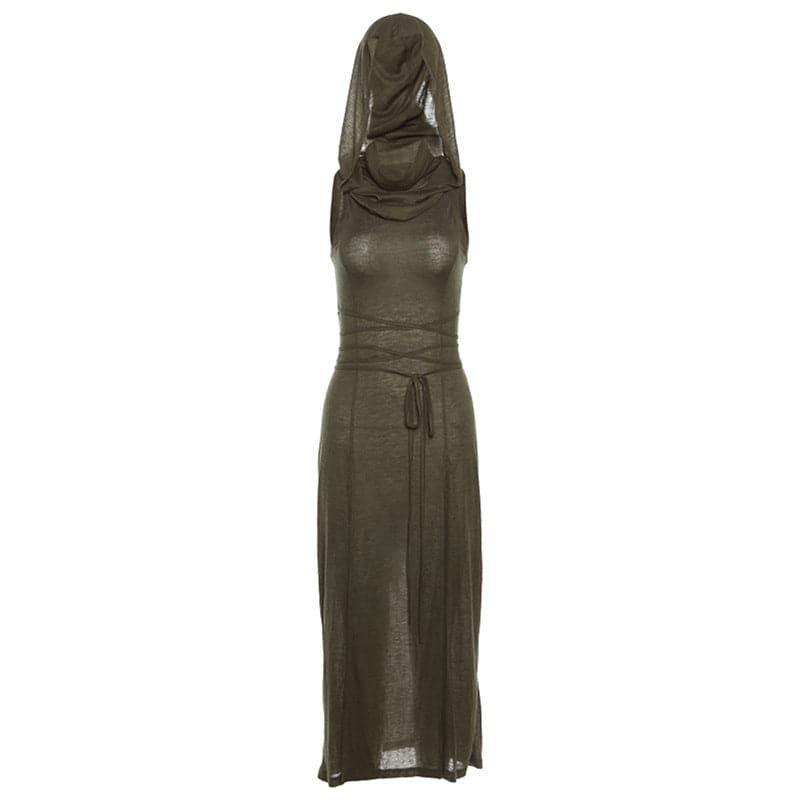 Annabelle - Women's Sleeveless Hooded Maxi Dress - photo 3