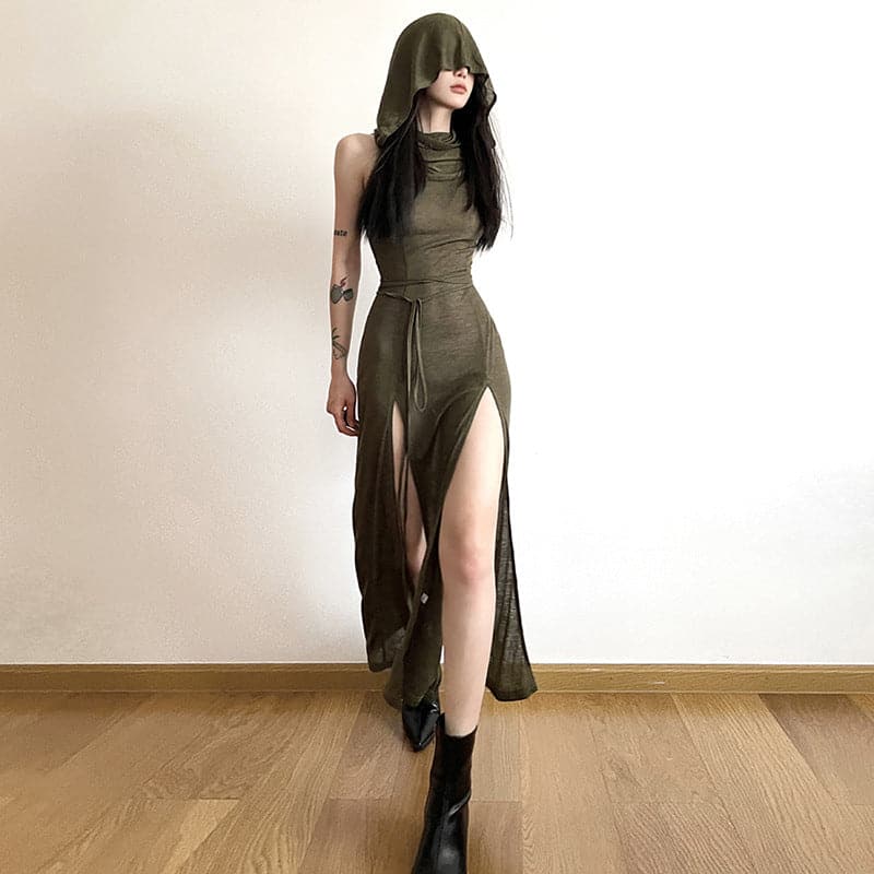 Annabelle - Women's Sleeveless Hooded Maxi Dress - photo 4
