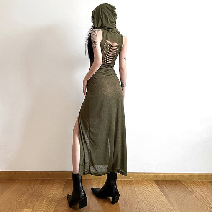 Annabelle - Women's Sleeveless Hooded Maxi Dress - photo 5