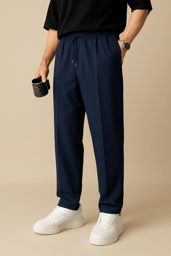 Men's Pleated Chinos with Comfort Waistband