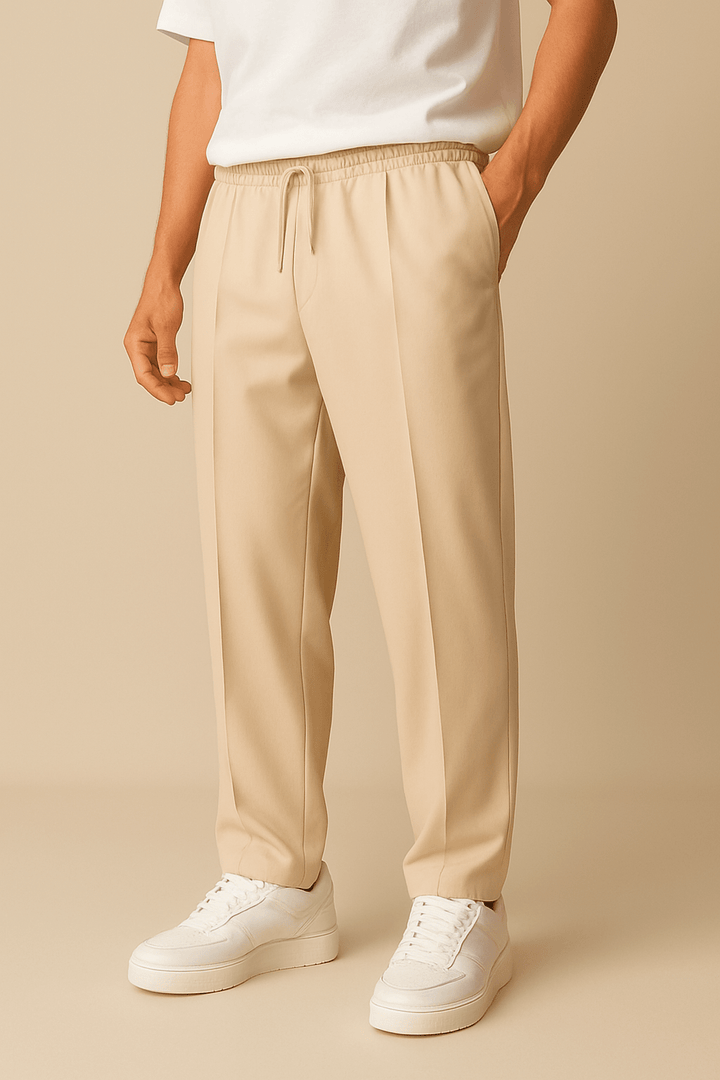 Men's Pleated Chinos with Comfort Waistband