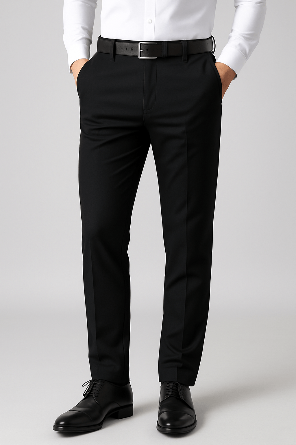 Men's Slim-Fit Trousers with Clean Front