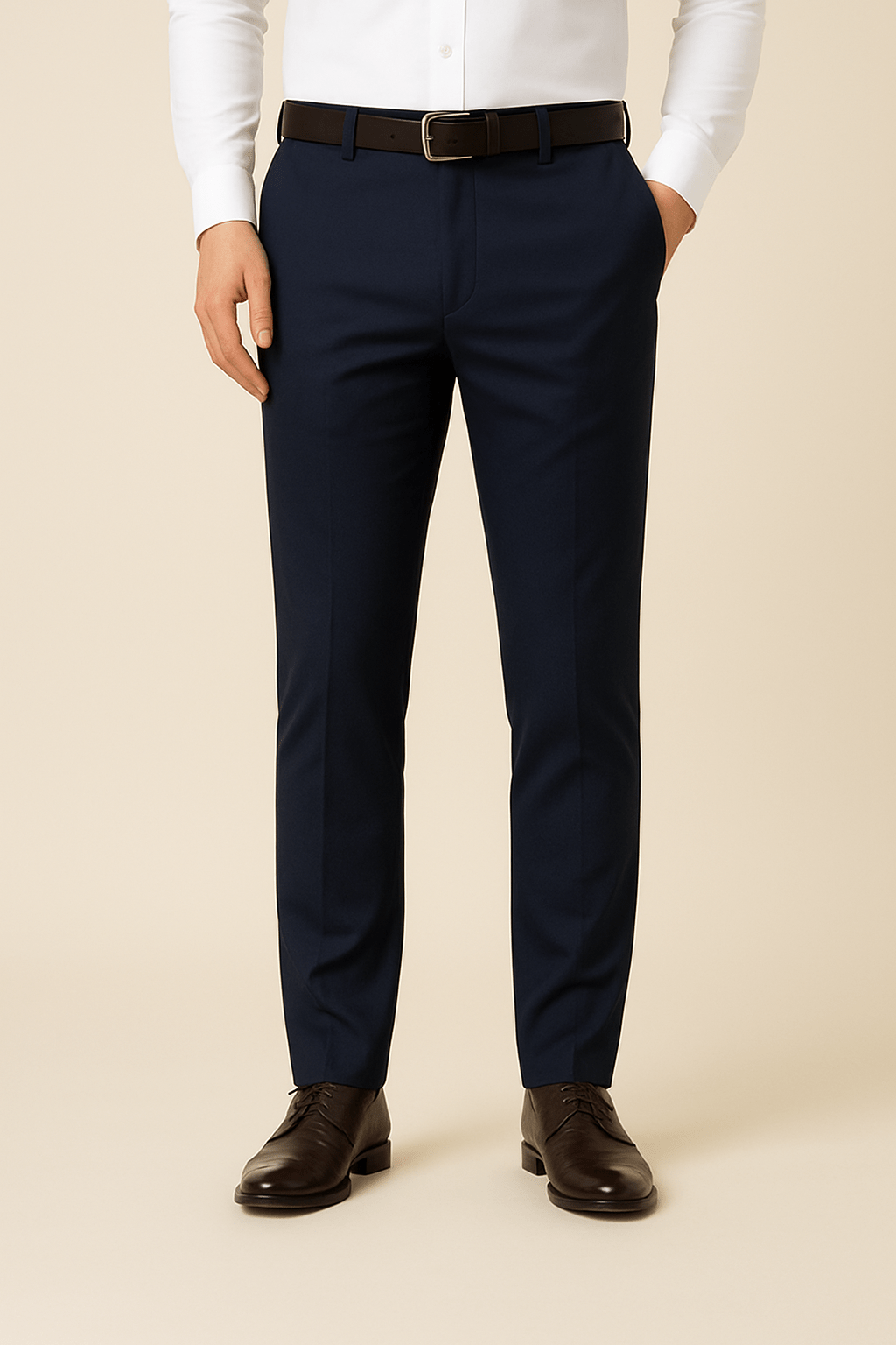 Men's Slim-Fit Trousers with Clean Front