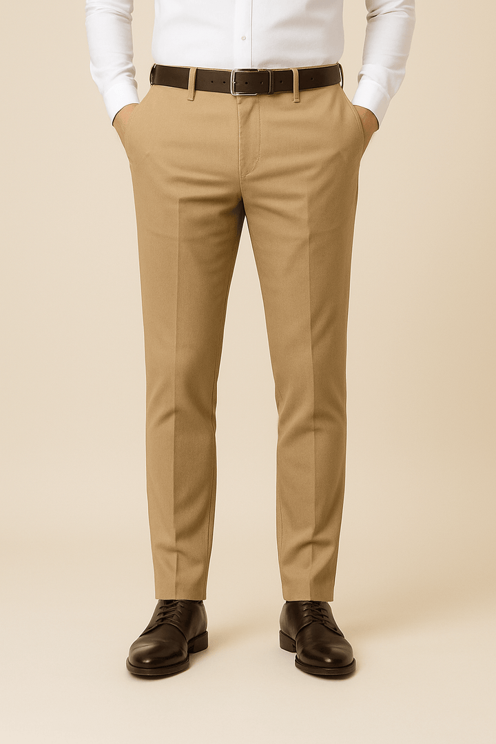 Men's Slim-Fit Trousers with Clean Front