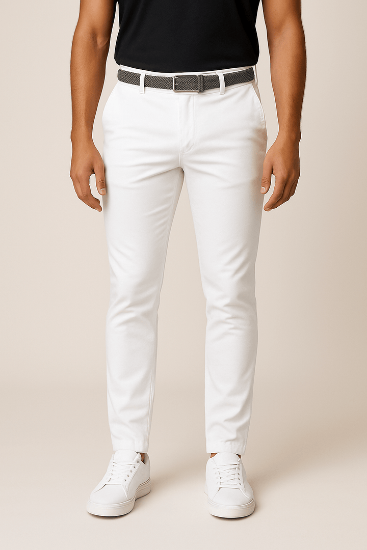 Men's Tapered Chinos with Stretch Waist