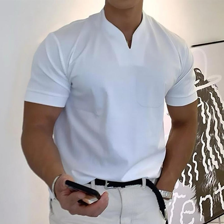 Men’s Casual V-Neck Short Sleeve T-Shirt for Everyday Smart Casual Style