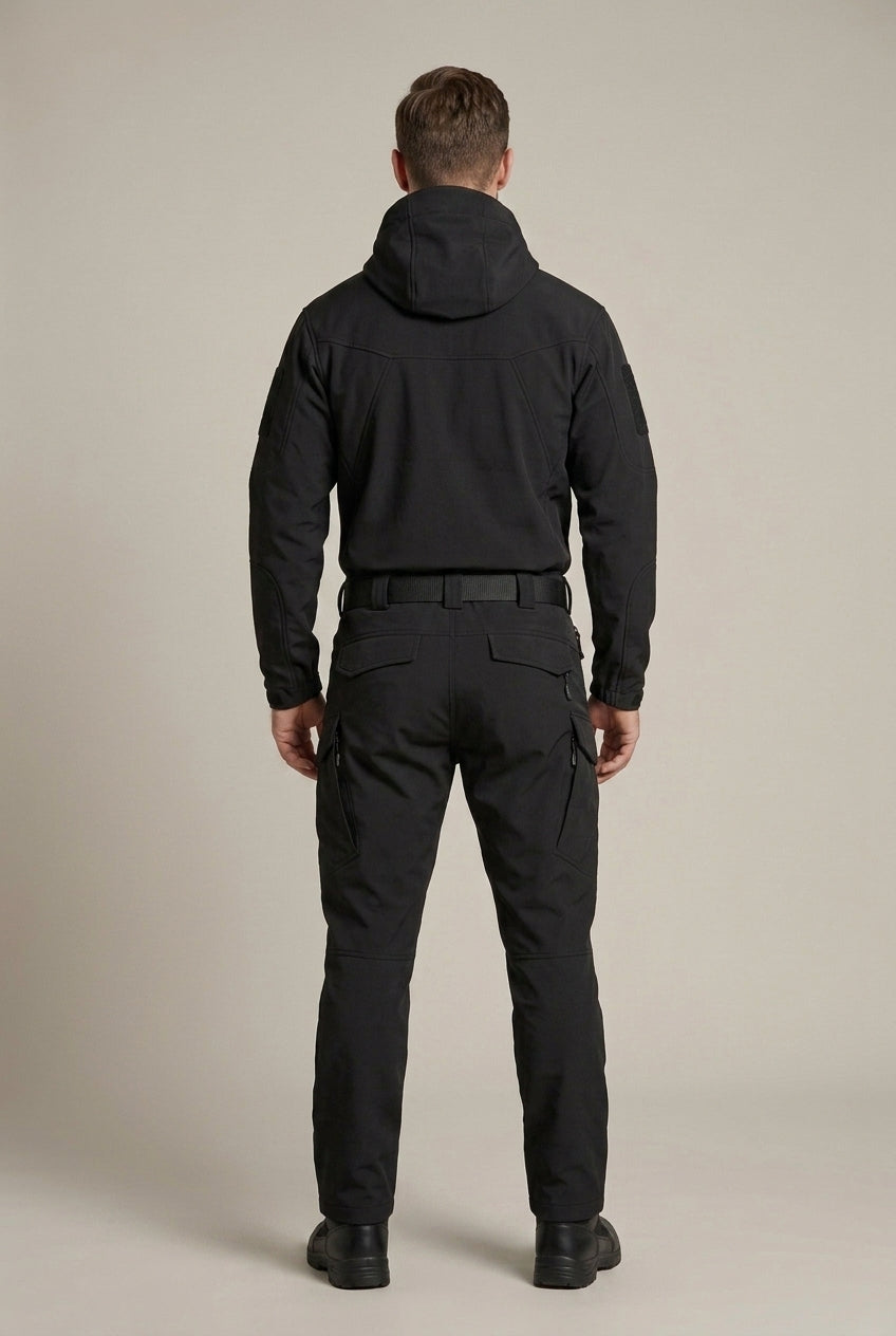 Men's Two-Piece Set with Hood and Zip Front