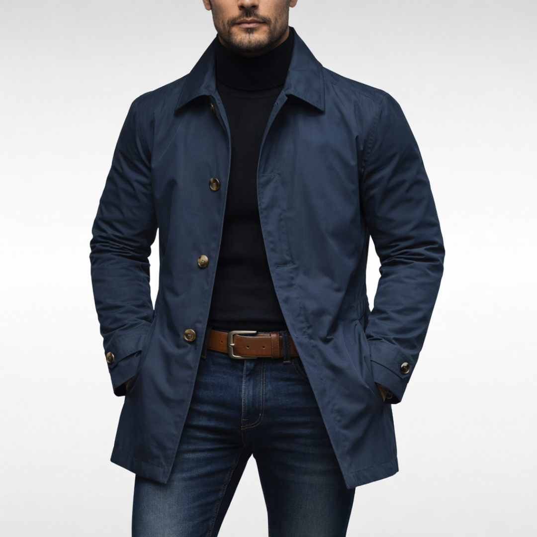 Barrett - Men's Corduroy Wool Blend Coat with Stand Collar - photo 2