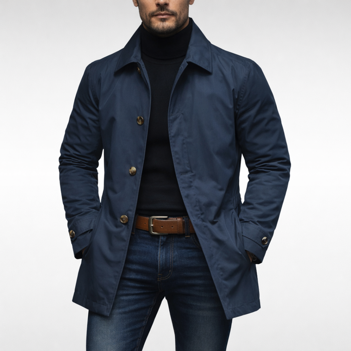 Barrett - Men's Corduroy Wool Blend Coat with Stand Collar - photo 2