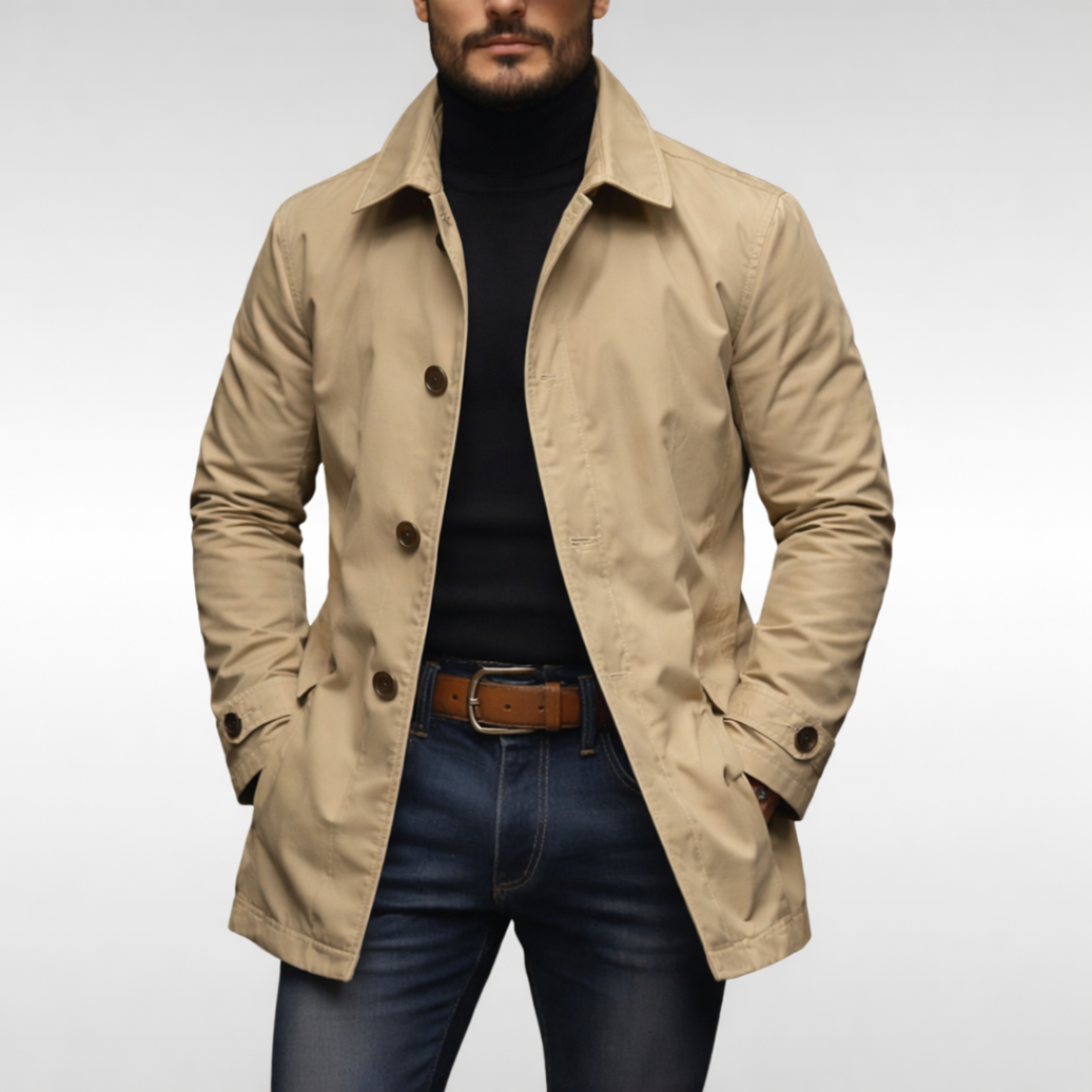 Barrett - Men's Corduroy Wool Blend Coat with Stand Collar - photo 4