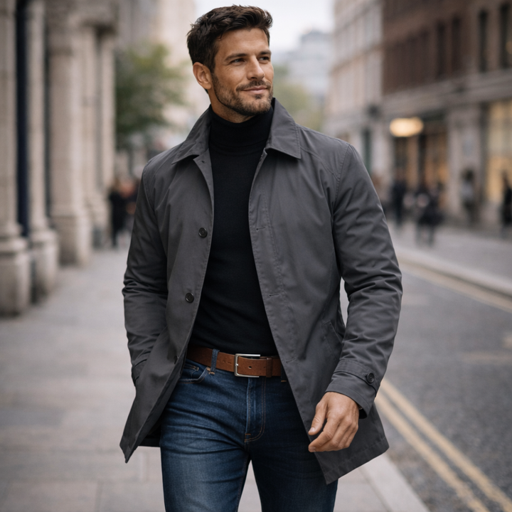 Barrett - Men's Corduroy Wool Blend Coat with Stand Collar - photo 5