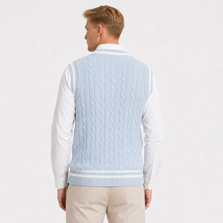 Men's Cable Knit V-Neck Sweater Vest
