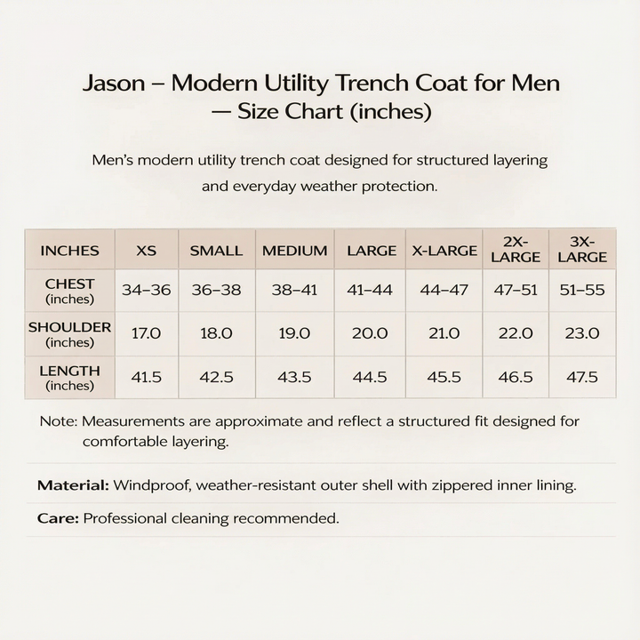 Jason - Modern Utility Trench Coat for Men