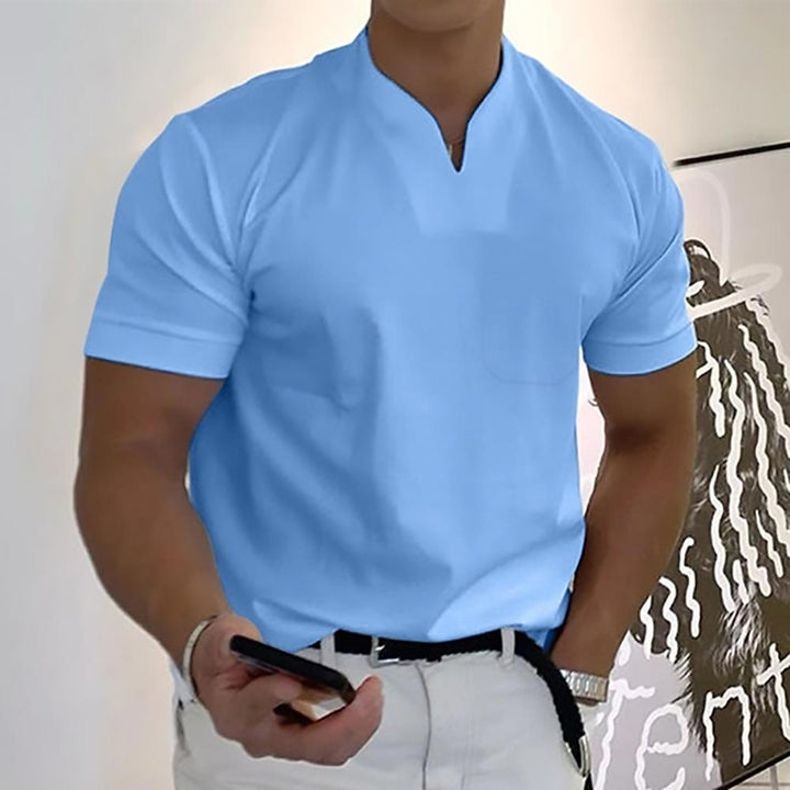 Men’s Casual V-Neck Short Sleeve T-Shirt for Everyday Smart Casual Style