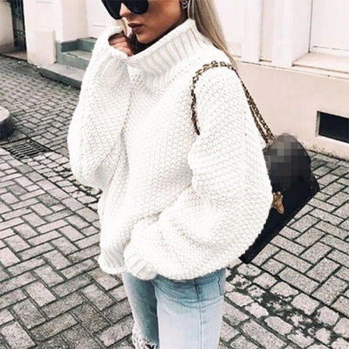 Bella | Women’s Chunky Knit Turtleneck Sweater - photo 2