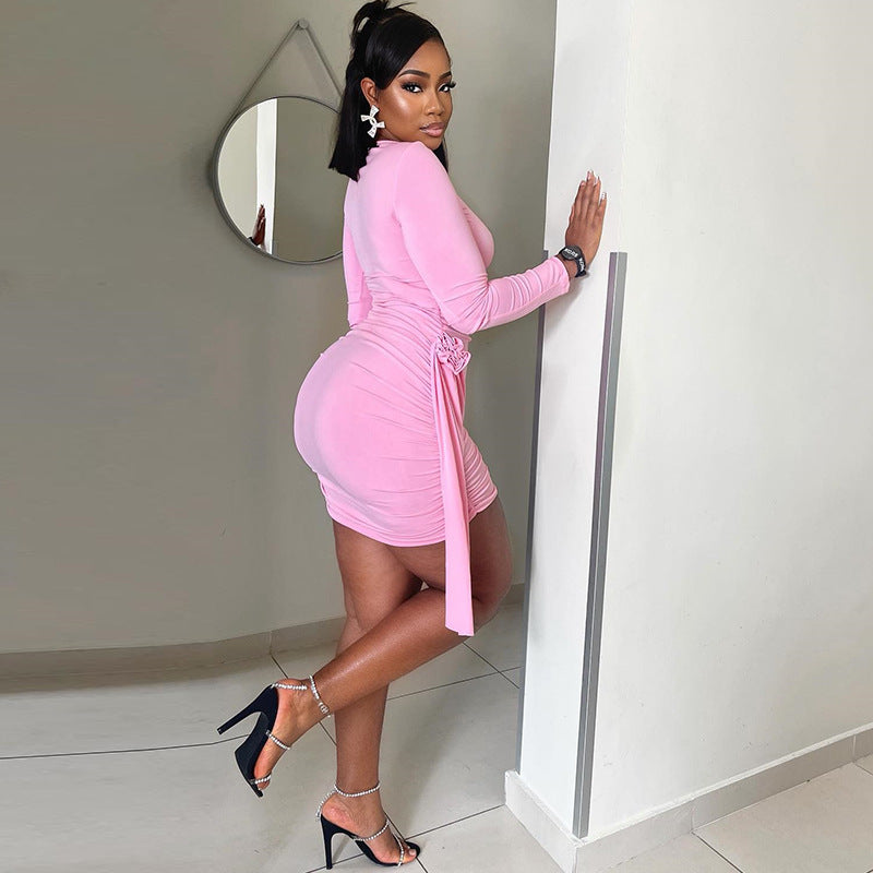 Bethan - Women's Long Sleeve Ruched Mini Dress - photo 28
