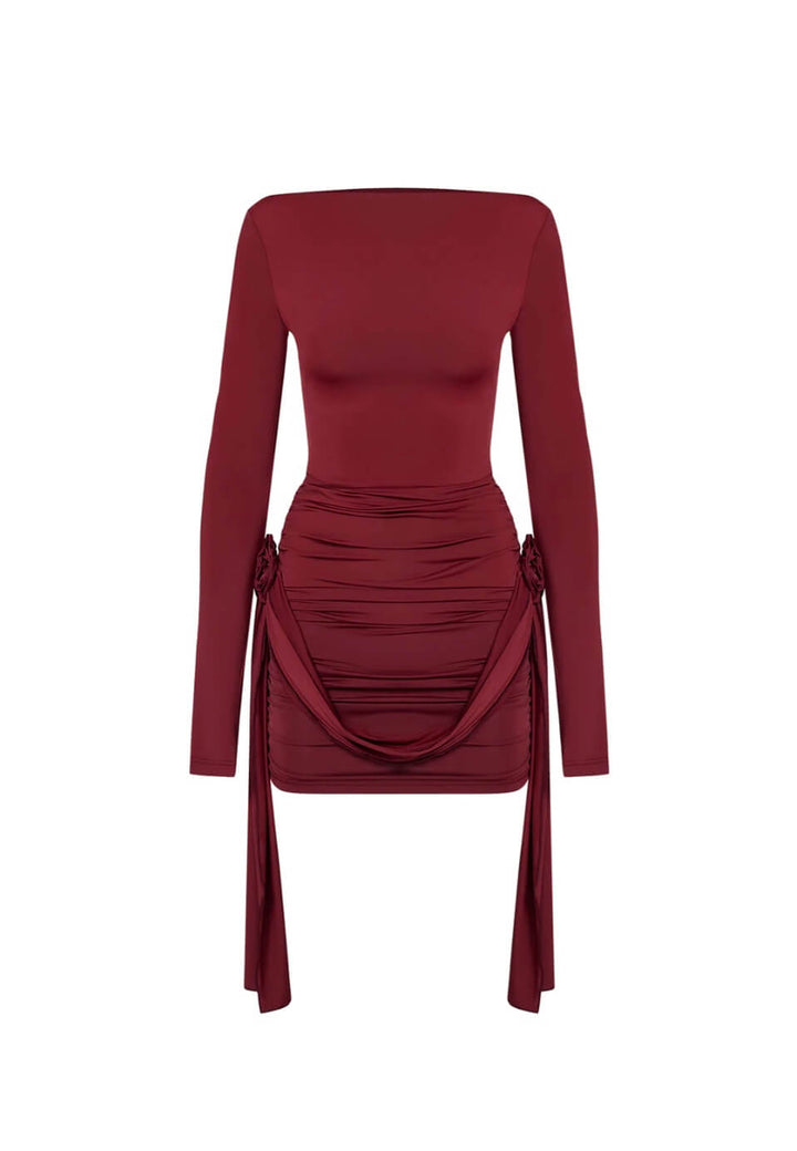 Bethan - Women's Long Sleeve Ruched Mini Dress - photo 4