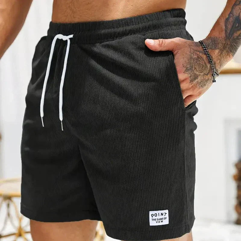 Corduroy Casual Shorts for Men - Drawstring Relaxed Fit