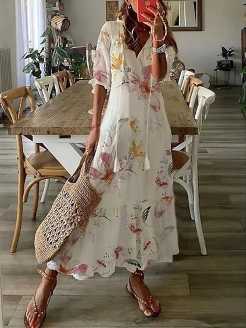 Bohemian Flowy V-Neck Maxi Dress - photo 6