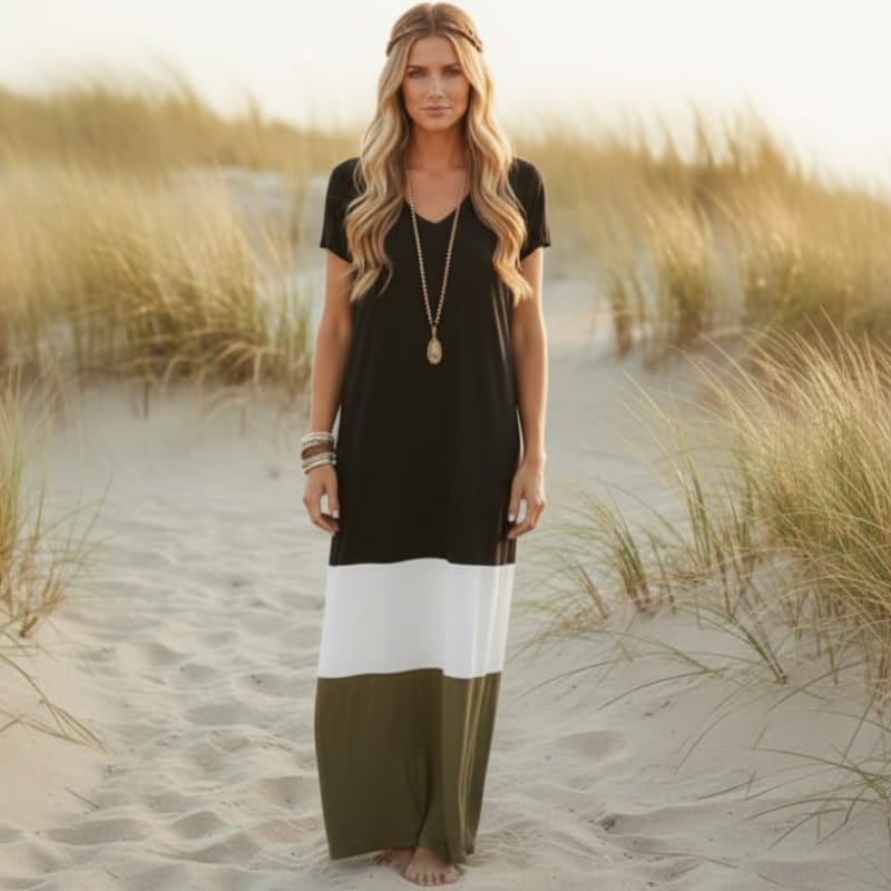 Boho Casual Multi-Colored Maxi Dress