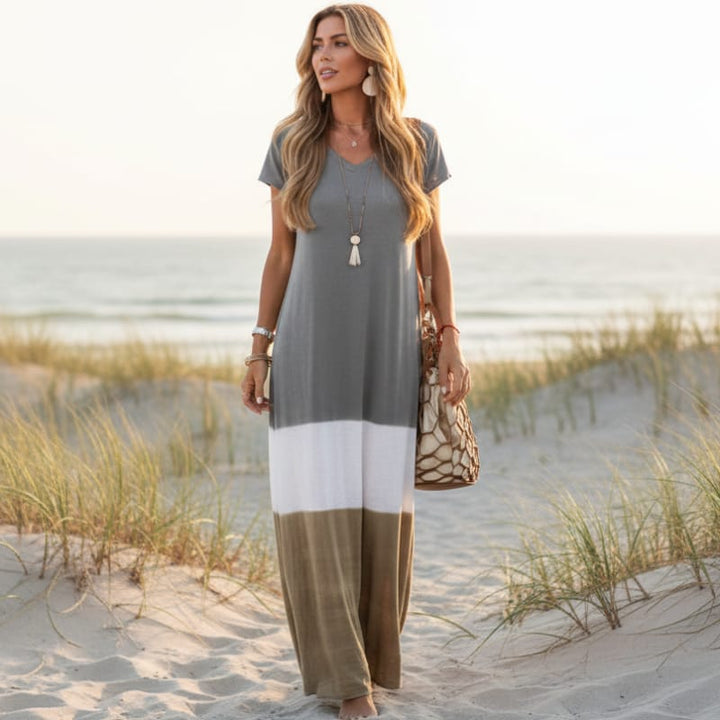 Boho Casual Multi-Colored Maxi Dress
