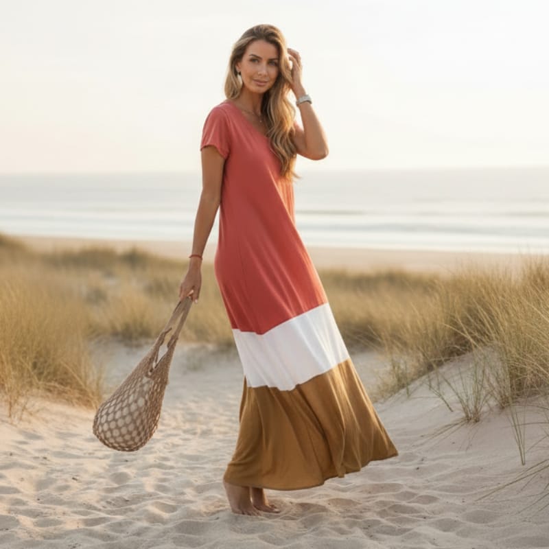 Boho Casual Multi-Colored Maxi Dress