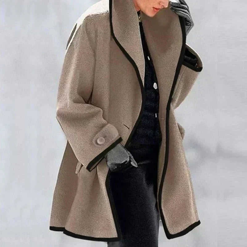Women's Wool Trench Coat with Pockets – Taupe