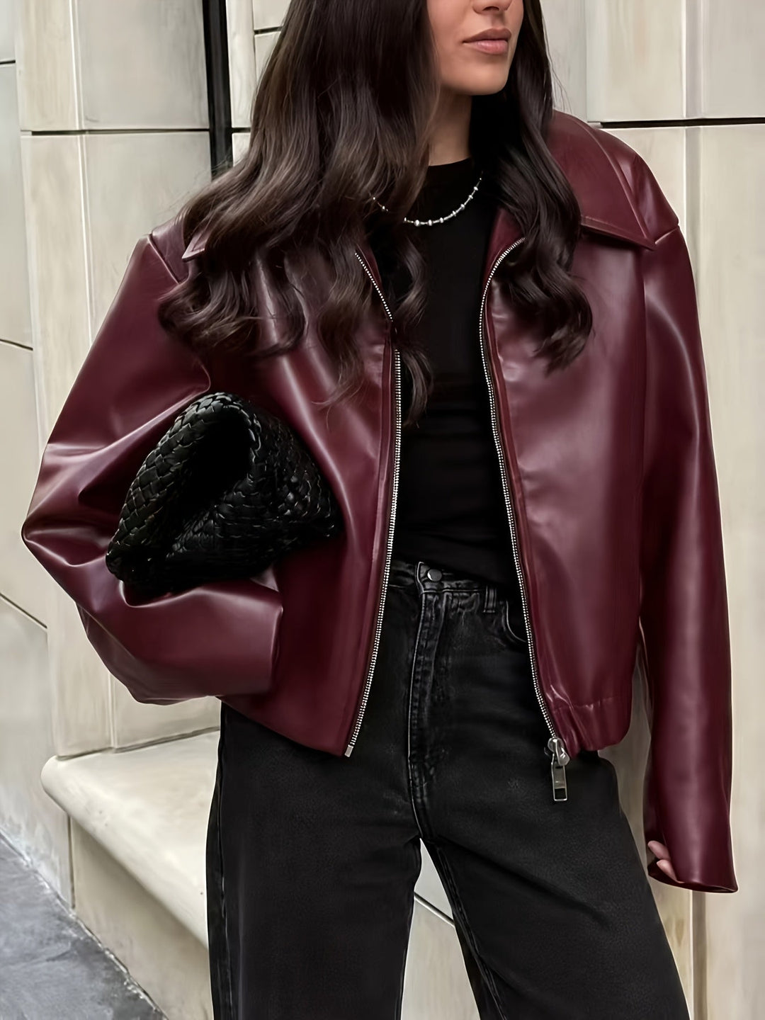 Women's Boxy Jacket with Elasticated Hem