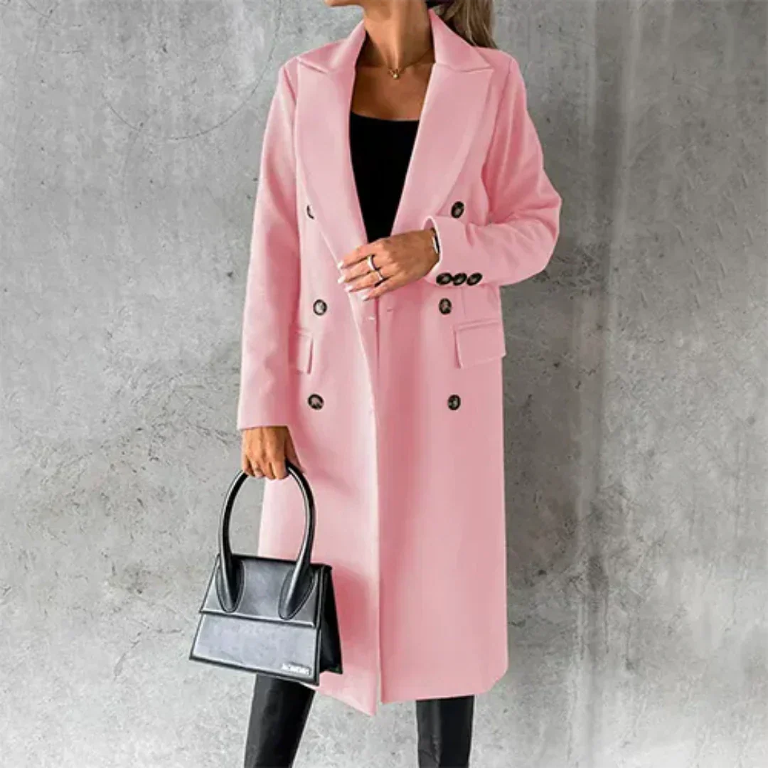 Damen Winter Trench Coat | Doppelreiher Mit Reverskragen