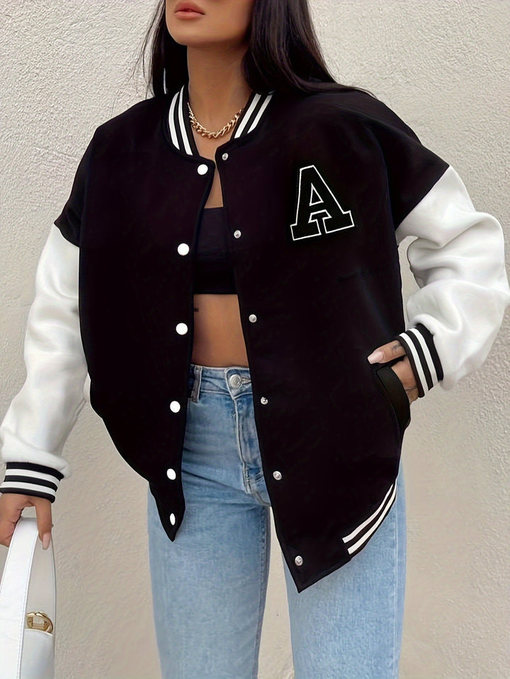 Harper | Women’s Casual Oversized Varsity Bomber Jacket