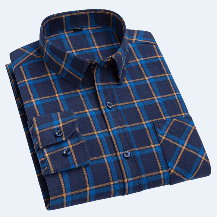 Men's Checked Casual Shirt - Navy
