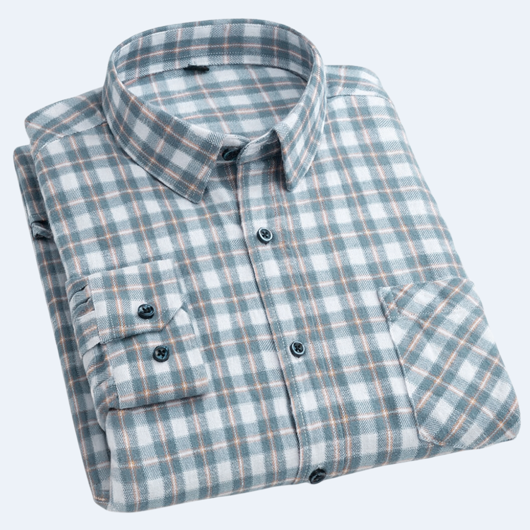 Men's Checked Casual Shirt - Grey