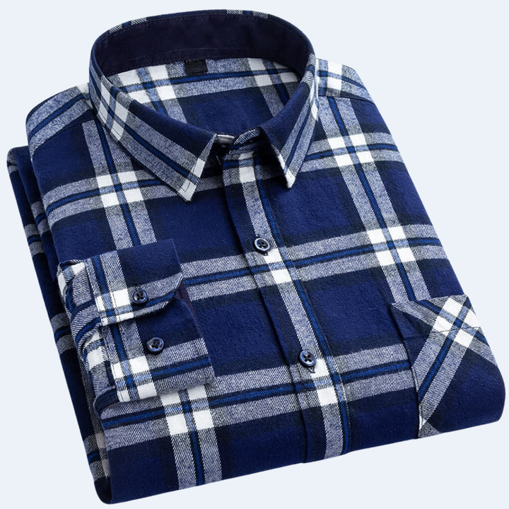 Men's Checked Casual Shirt - Blue