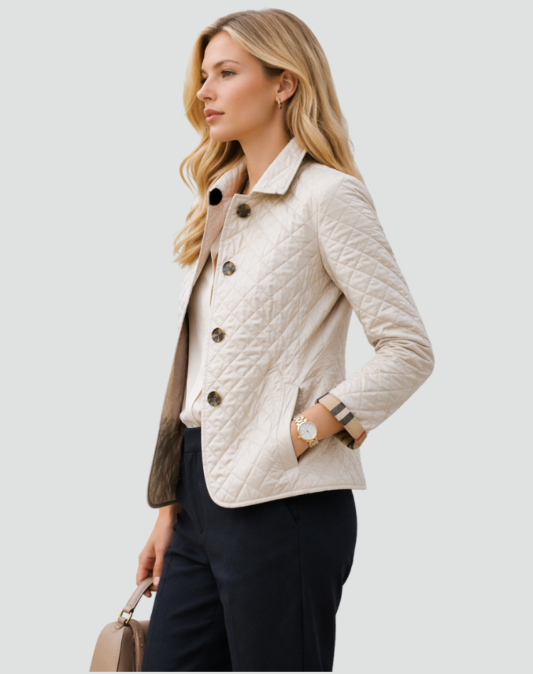 Chayenna - Women's Quilted Jacket with High Collar – view 2
