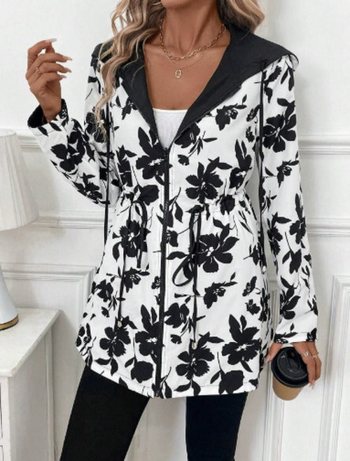 Chelsey - Women's Reversible Hooded Jacket with Leopard Lining - photo 3