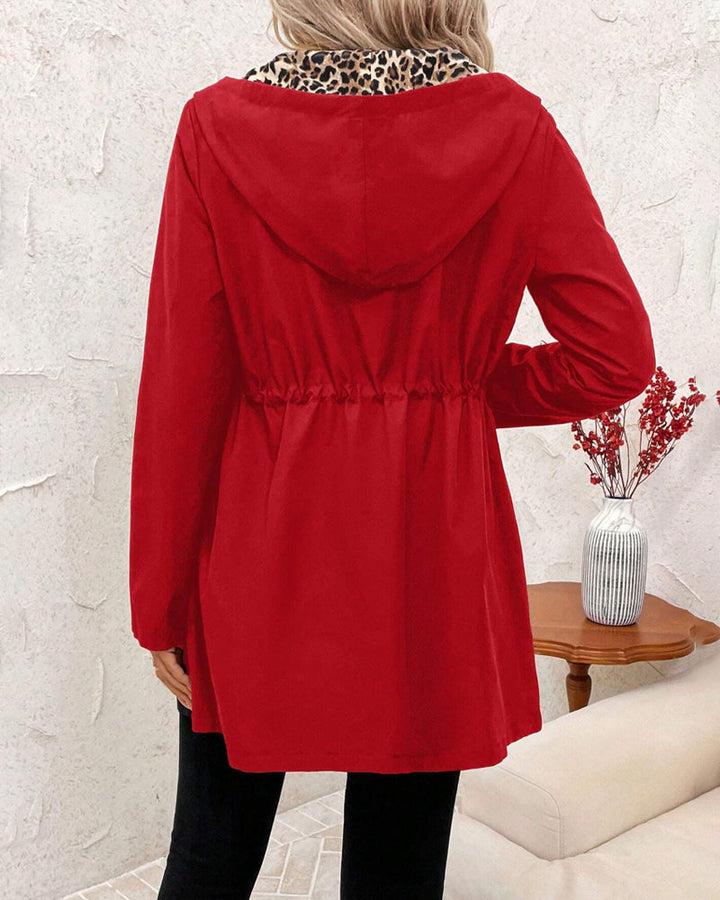 Chelsey - Women's Reversible Hooded Jacket with Leopard Lining - photo 5
