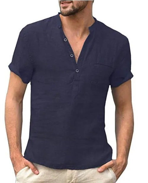 Men's Short Sleeve Linen Shirt - photo 6