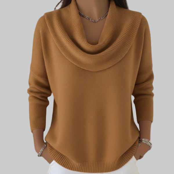 Cherie - Women's Cowl Neck Long Sleeve Knit Jumper - photo 2