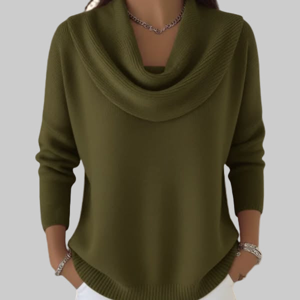Cherie - Women's Cowl Neck Long Sleeve Knit Jumper - photo 3
