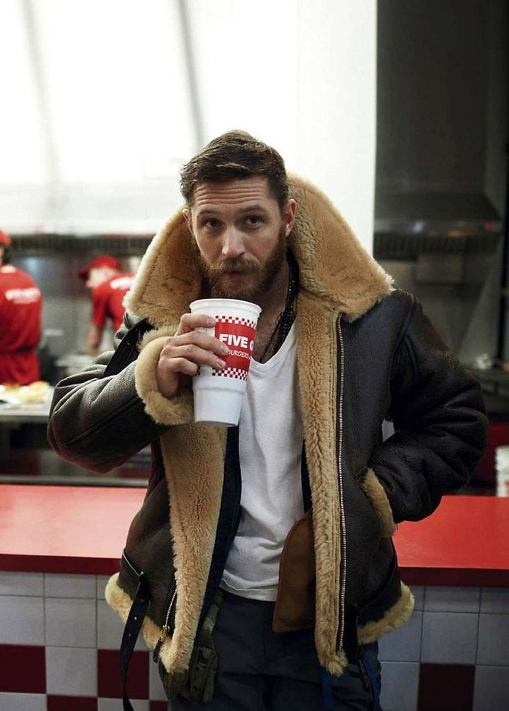 Chester - Men's Leather Look Aviator Jacket with Shearling Collar - photo 3