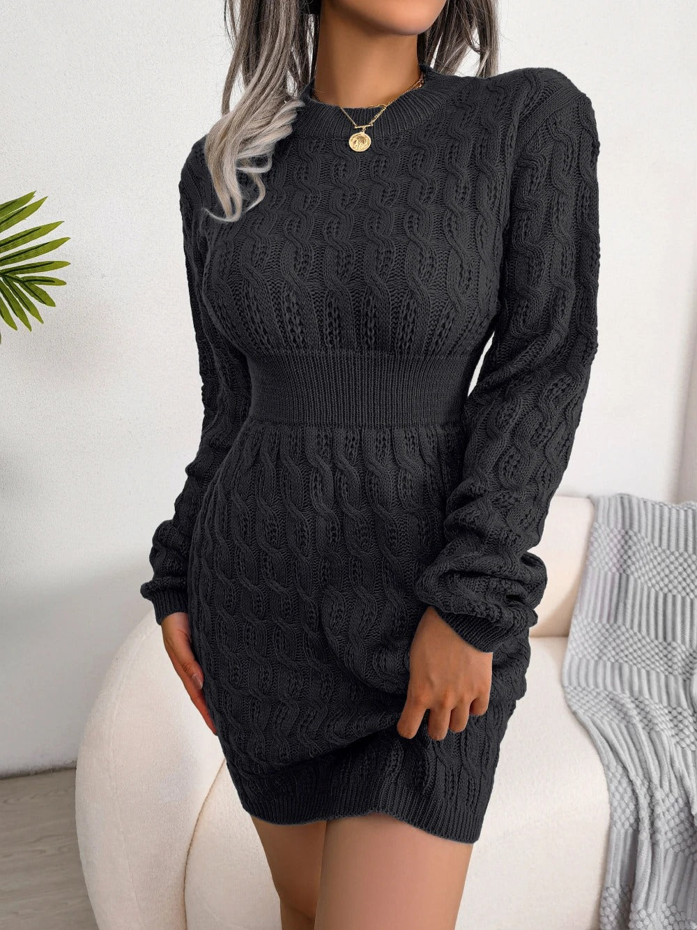 Jade - Women's Ribbed Knit Mini Dress