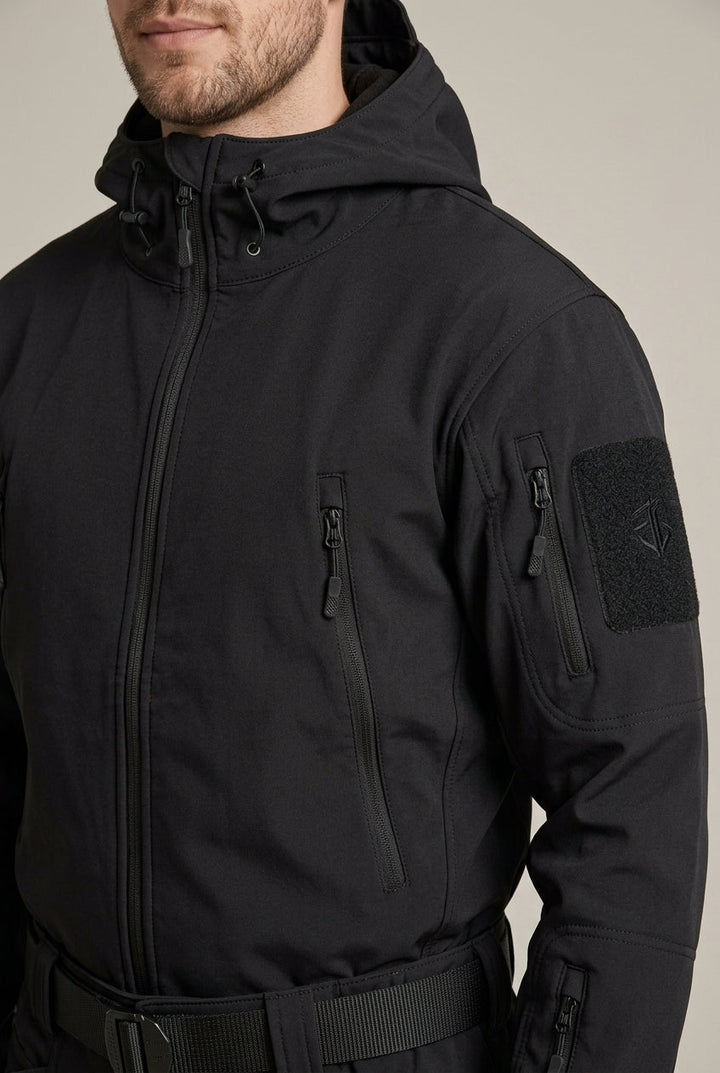 Men's Two-Piece Set with Hood and Zip Front