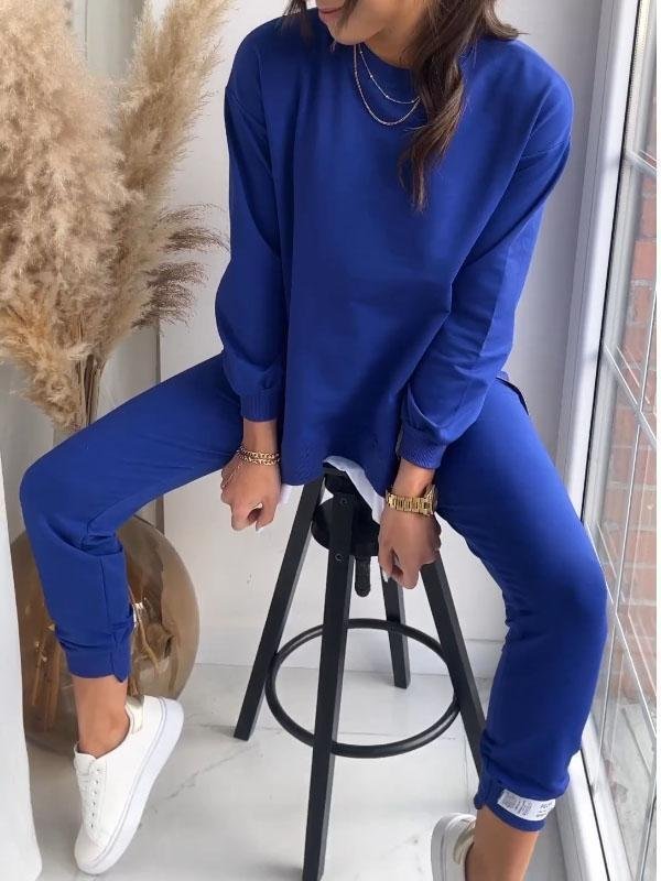 Women's Sweatshirt Long Sleeve Two-Piece Set – Blue