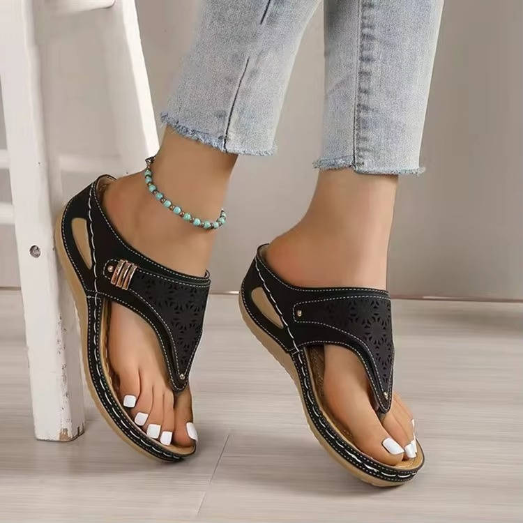 Plantar Fasciitis Orthopedic Walking Sandals for Women with Arch Support and Adjustable Straps