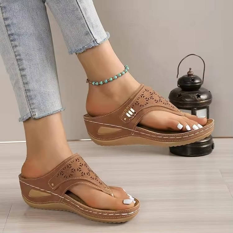 Plantar Fasciitis Orthopedic Walking Sandals for Women with Arch Support and Adjustable Straps